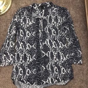 Loose Snake Patterned Shirt